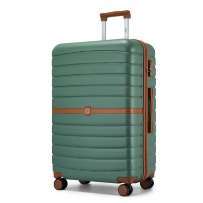 Kono ABS+PC Striped Design with Colour-Block Details Suitcase
