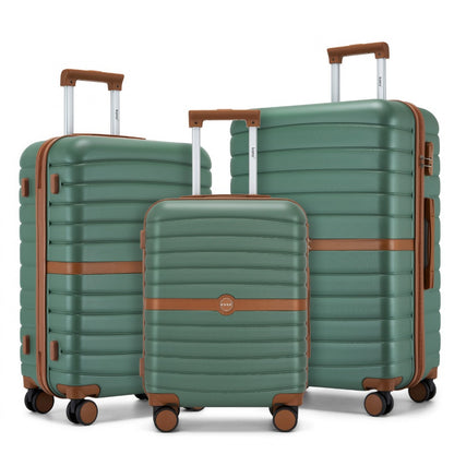 Kono ABS+PC Striped Design with Colour-Block Details Suitcase