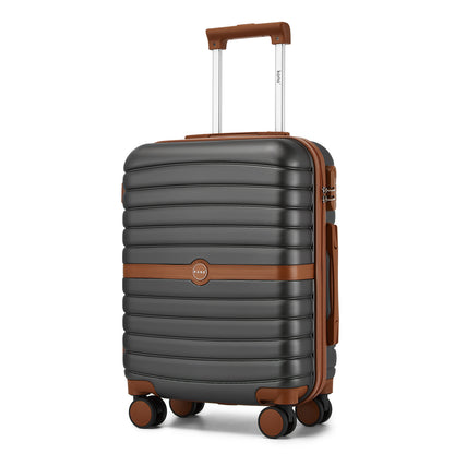 Kono ABS+PC Striped Design with Colour-Block Details Suitcase