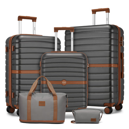 Kono ABS+PC Hard Shell Suitcase with Travel Bag & Toiletry Pouch