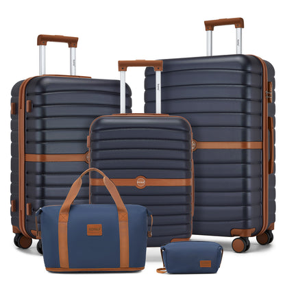 Kono ABS+PC Hard Shell Suitcase with Travel Bag & Toiletry Pouch