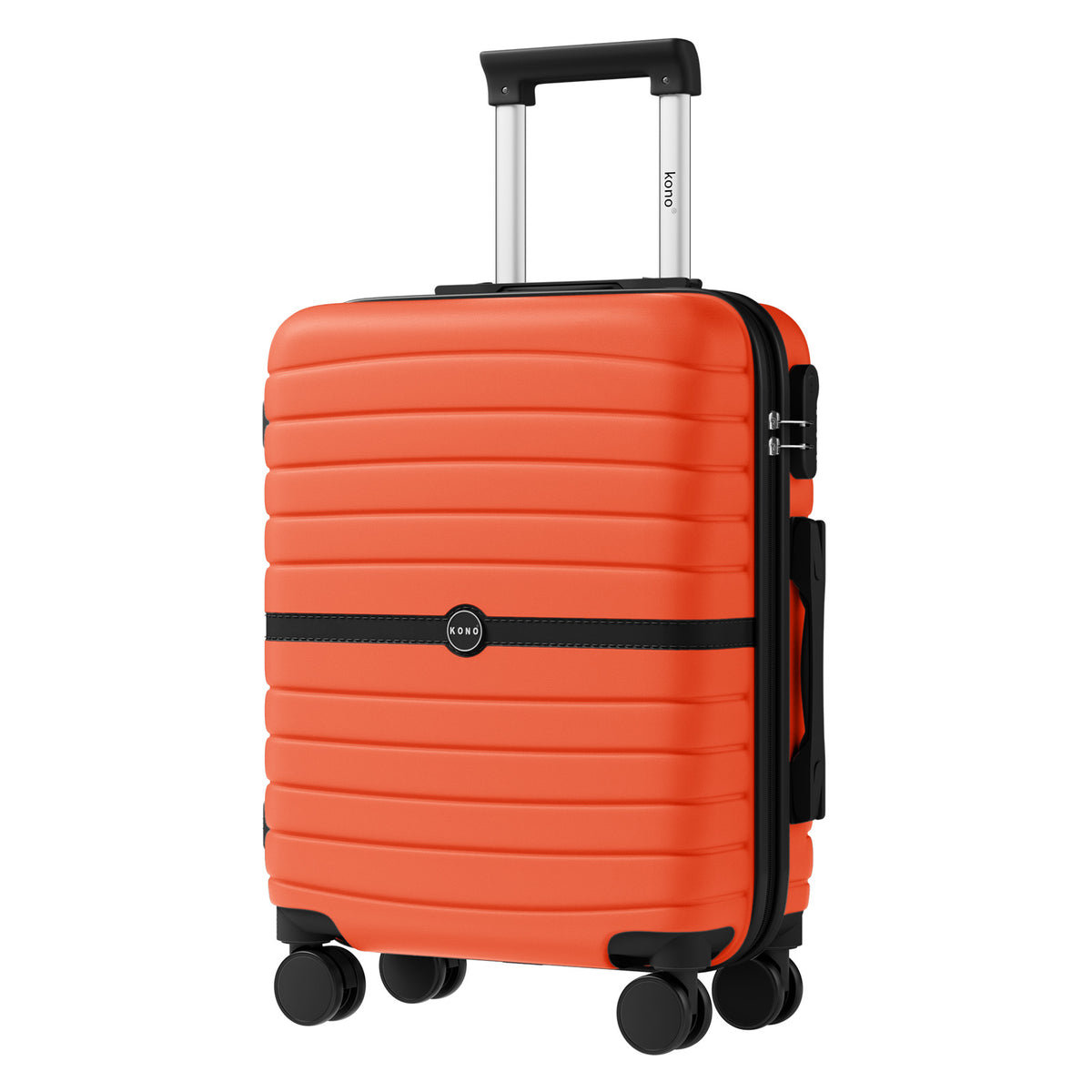Kono ABS+PC Striped Design with Colour-Block Details Suitcase