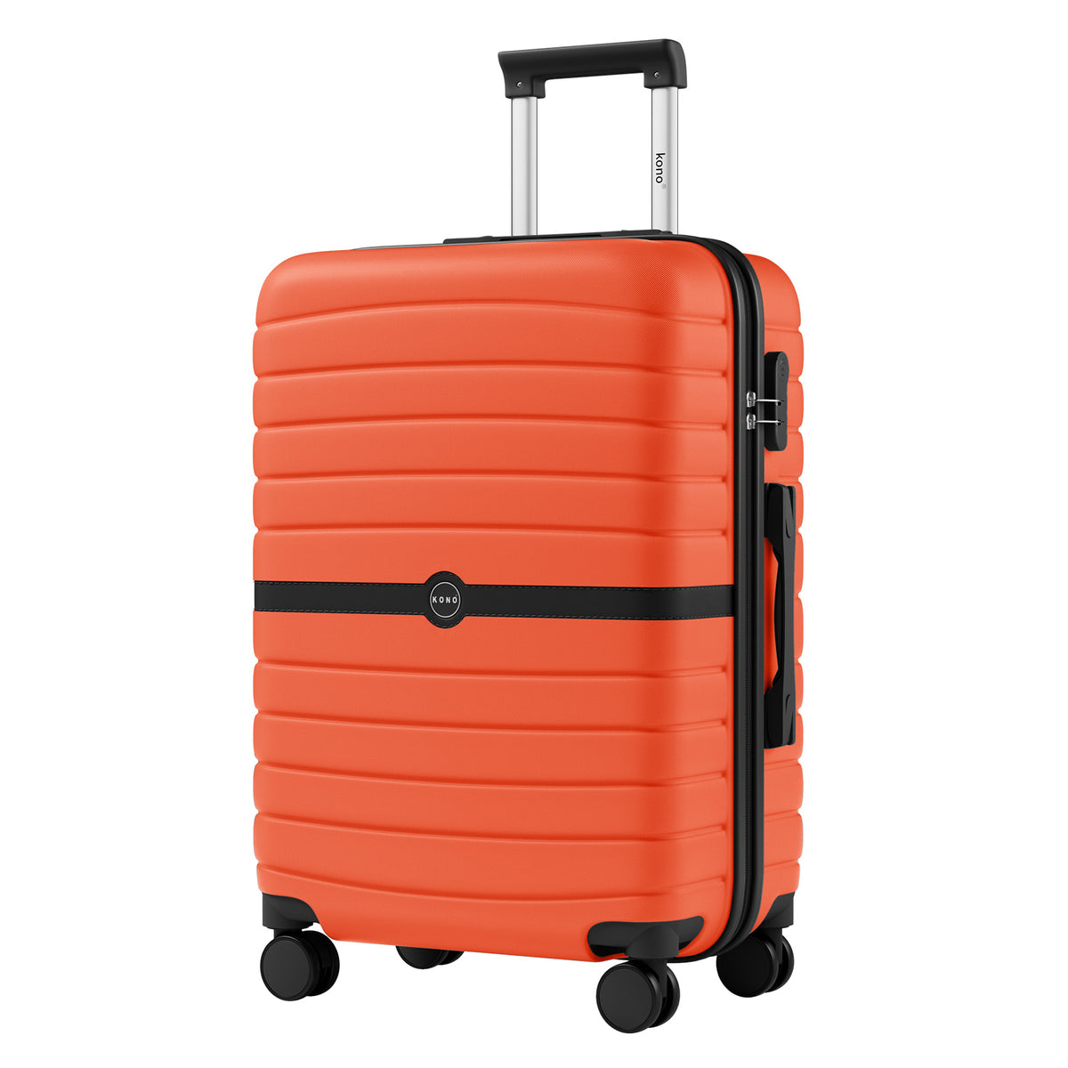 Kono ABS+PC Striped Design with Colour-Block Details Suitcase
