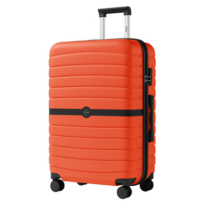 Kono ABS+PC Striped Design with Colour-Block Details Suitcase