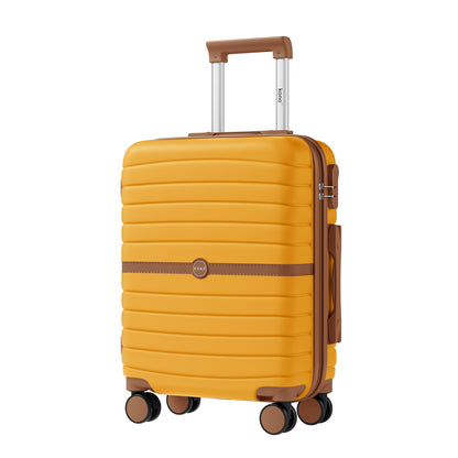 Kono ABS+PC Striped Design with Colour-Block Details Suitcase