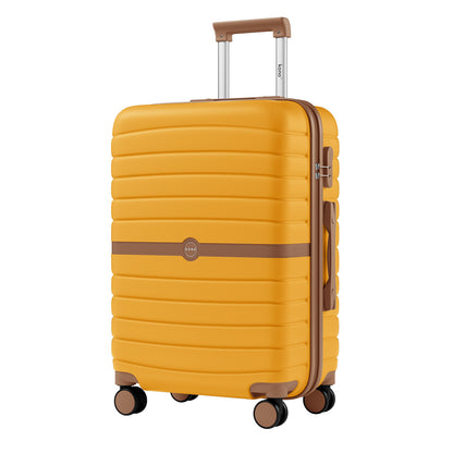 Kono ABS+PC Striped Design with Colour-Block Details Suitcase