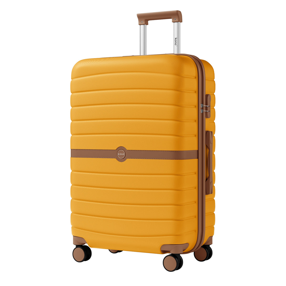 Kono ABS+PC Striped Design with Colour-Block Details Suitcase