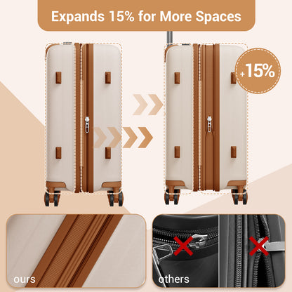 Kono PP Hard Shell Expandable Luggage-Lightweight Suitcase