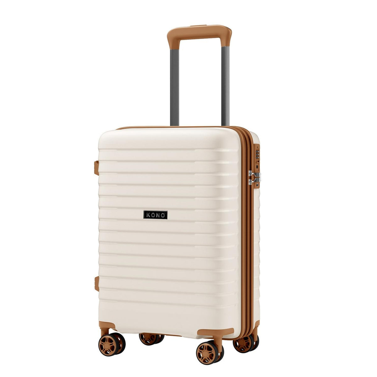 Kono Hard Shell Scratch-Resistant PP Luggage with Cup Holder