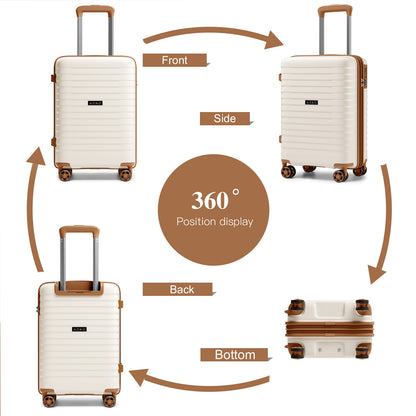 Kono Hard Shell Scratch-Resistant PP Luggage with Cup Holder