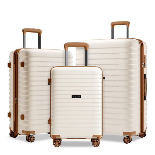 Kono Hard Shell Scratch-Resistant PP Luggage with Cup Holder