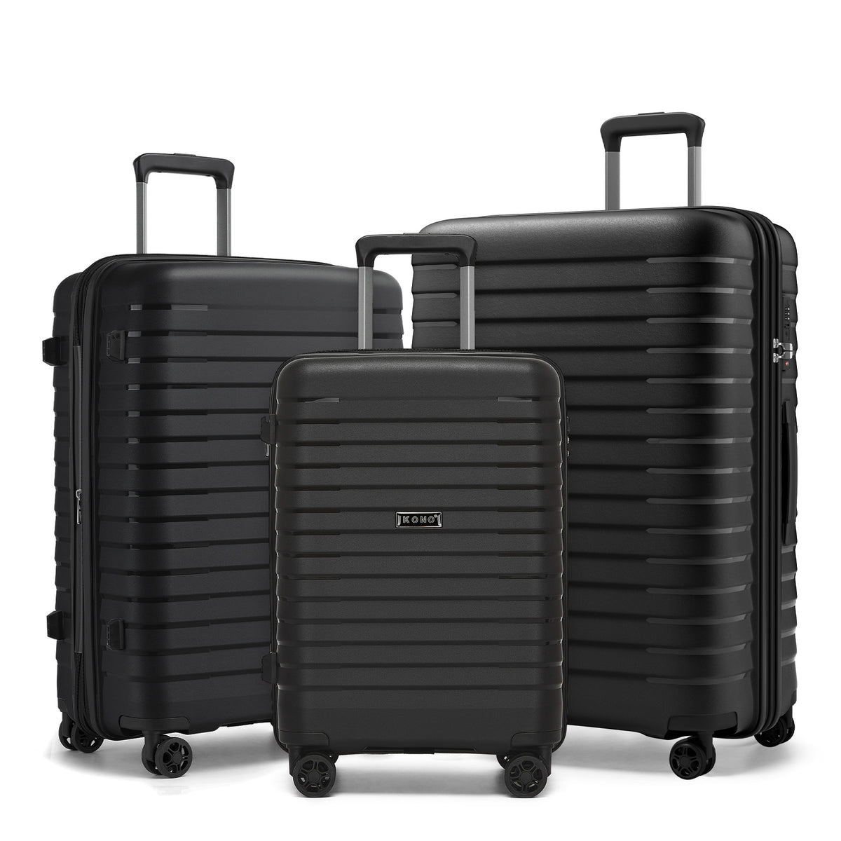 Kono Hard Shell Scratch-Resistant PP Luggage with Cup Holder