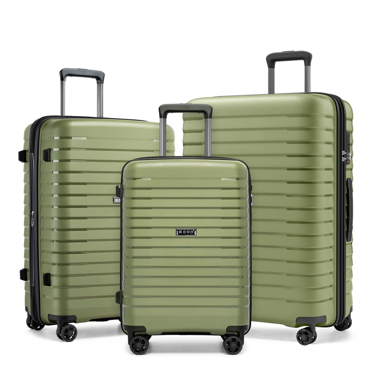 Kono Hard Shell Scratch-Resistant PP Luggage with Cup Holder