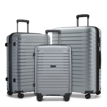 Kono Hard Shell Scratch-Resistant PP Luggage with Cup Holder