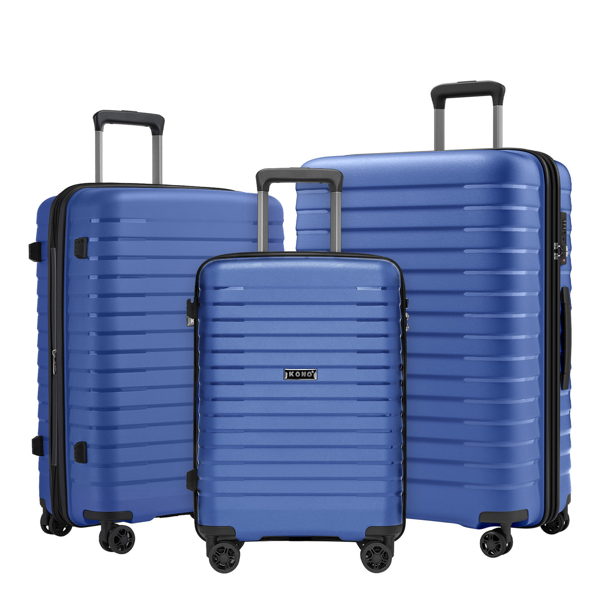 Kono Hard Shell Scratch-Resistant PP Luggage with Cup Holder