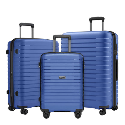Kono Hard Shell Scratch-Resistant PP Luggage with Cup Holder