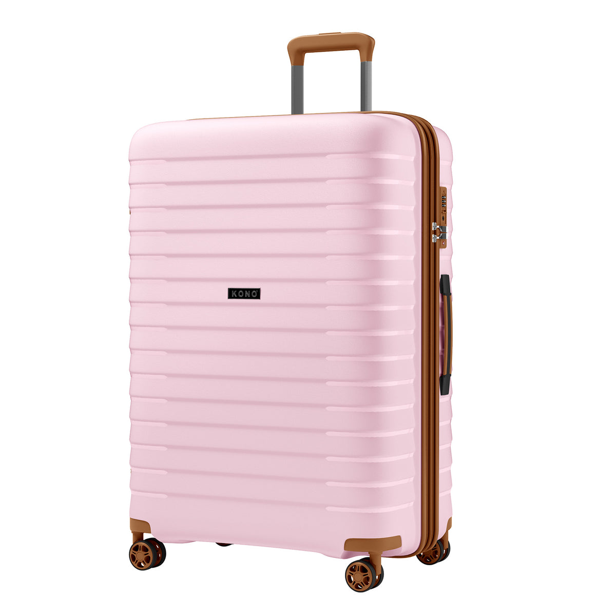 Kono Hard Shell Scratch-Resistant PP Luggage with Cup Holder