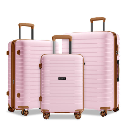 Kono Hard Shell Scratch-Resistant PP Luggage with Cup Holder