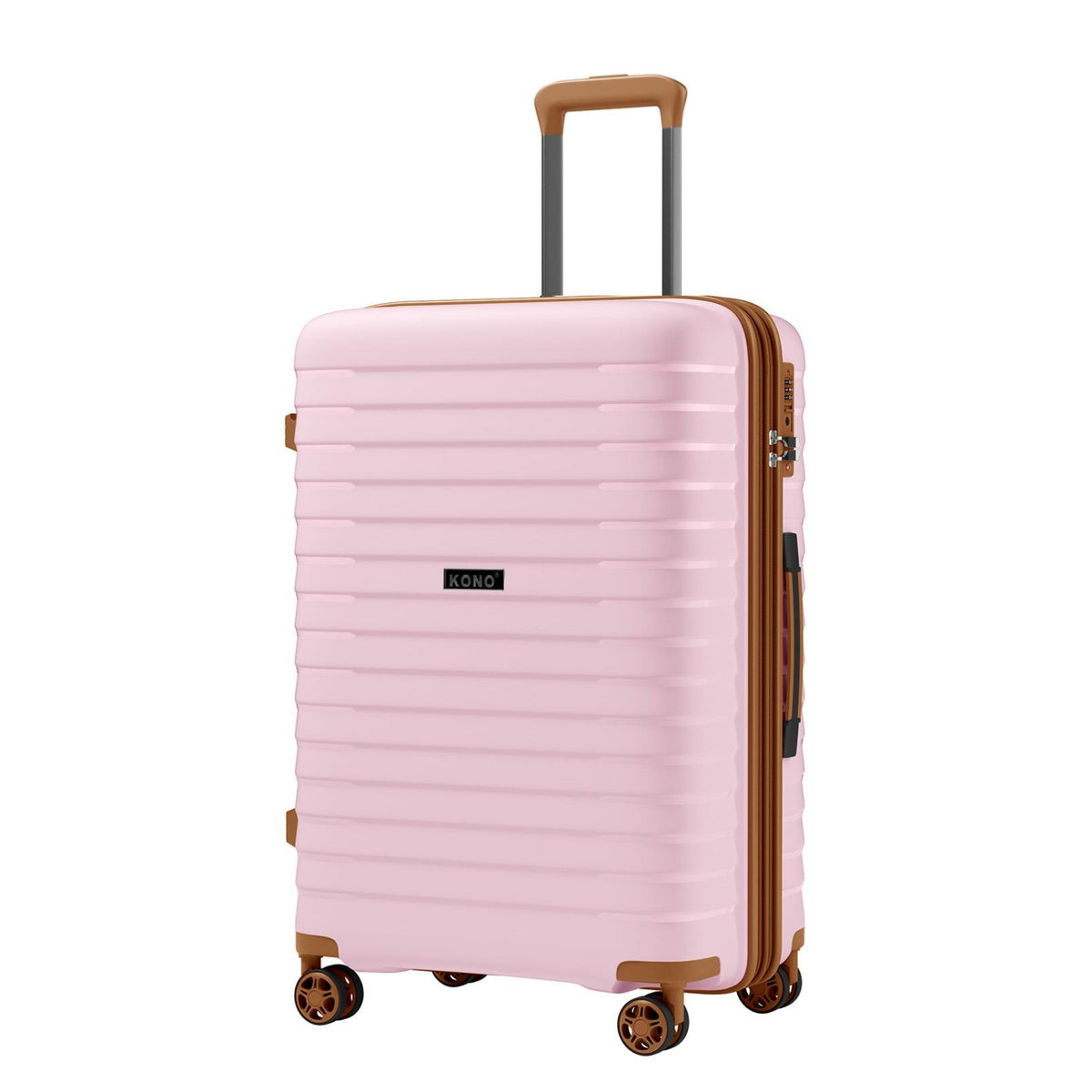 Kono Hard Shell Scratch-Resistant PP Luggage with Cup Holder