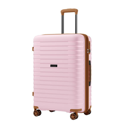Kono Hard Shell Scratch-Resistant PP Luggage with Cup Holder