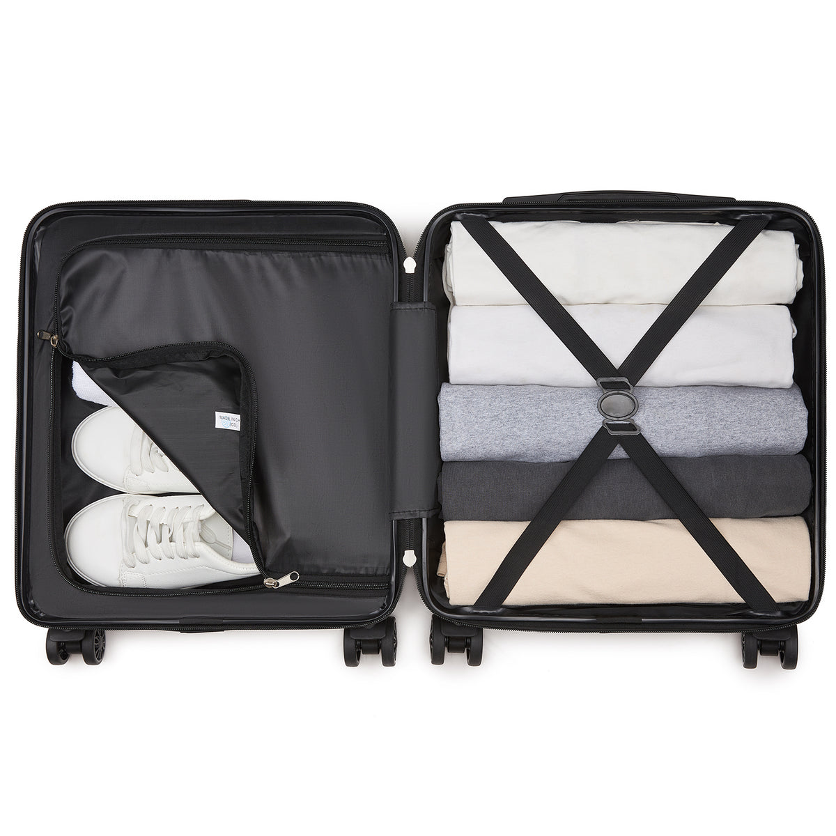 Kono ABS Hard Shell Under-Seat Cabin Suitcase with Spinner Wheels