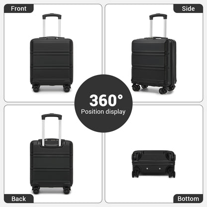 Kono ABS Hard Shell Under-Seat Cabin Suitcase with Spinner Wheels