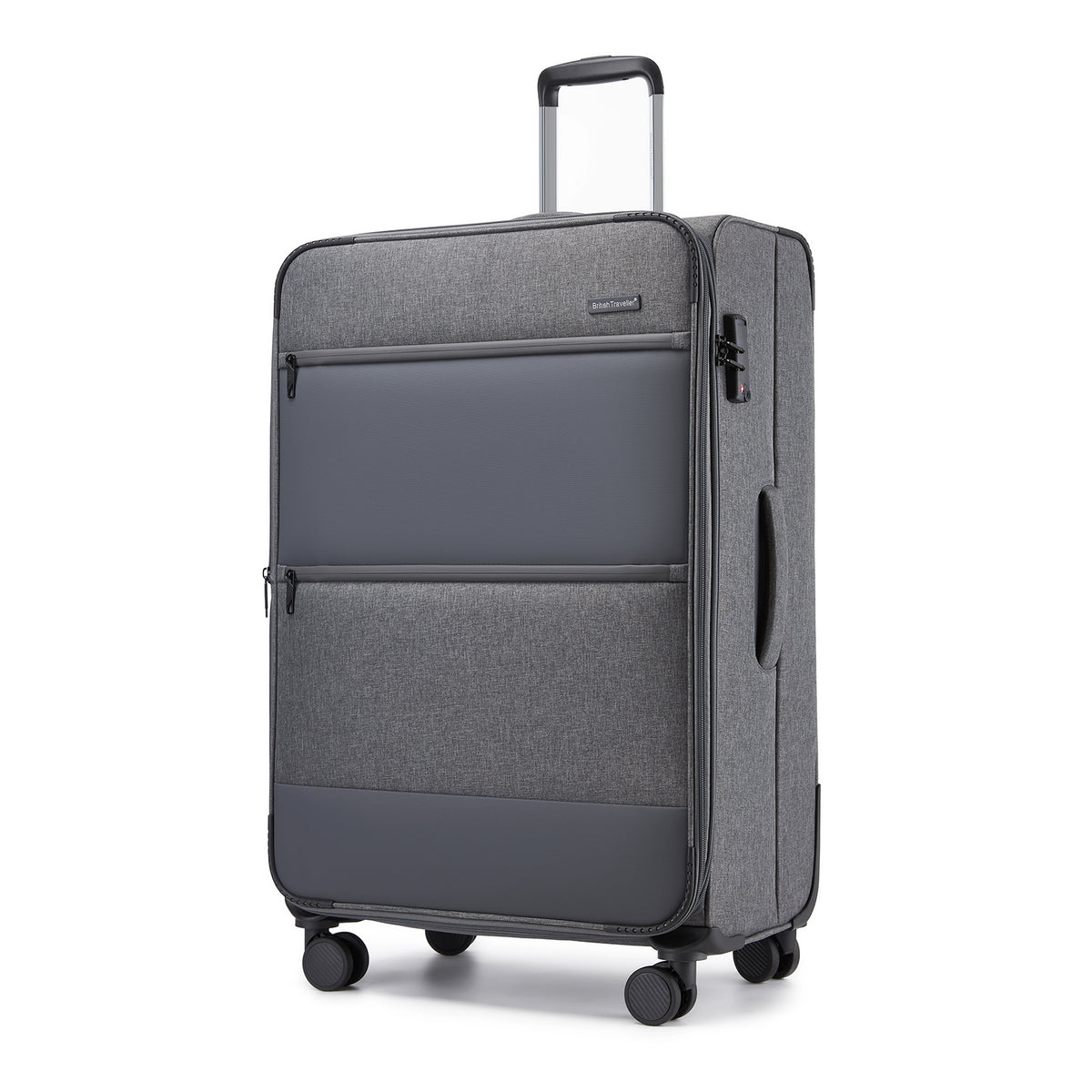 British Traveller Sleek Tough Travel Soft-Shell Suitcase