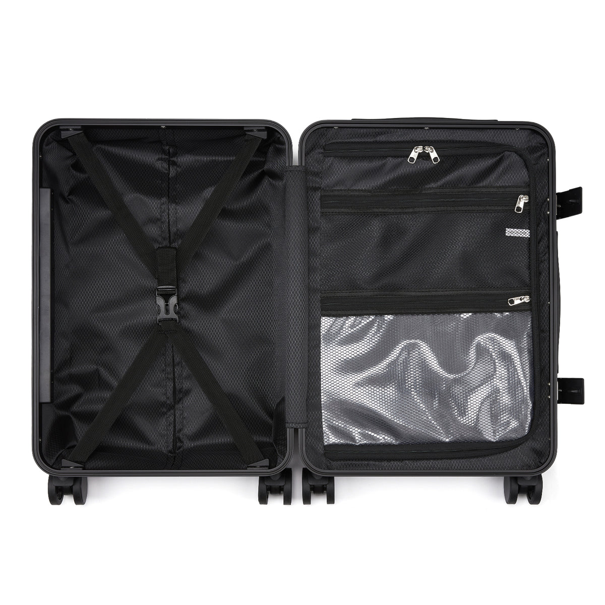 Kono Zipperless Aluminium Frame PC Hard Shell Suitcase– Smart Lock