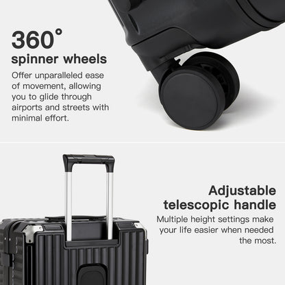 Kono Zipperless Aluminium Frame PC Hard Shell Suitcase– Smart Lock