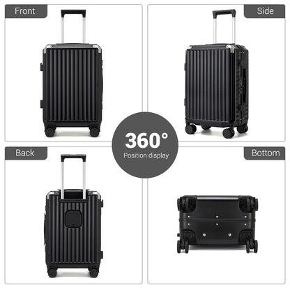 Kono Zipperless Aluminium Frame PC Hard Shell Suitcase– Smart Lock