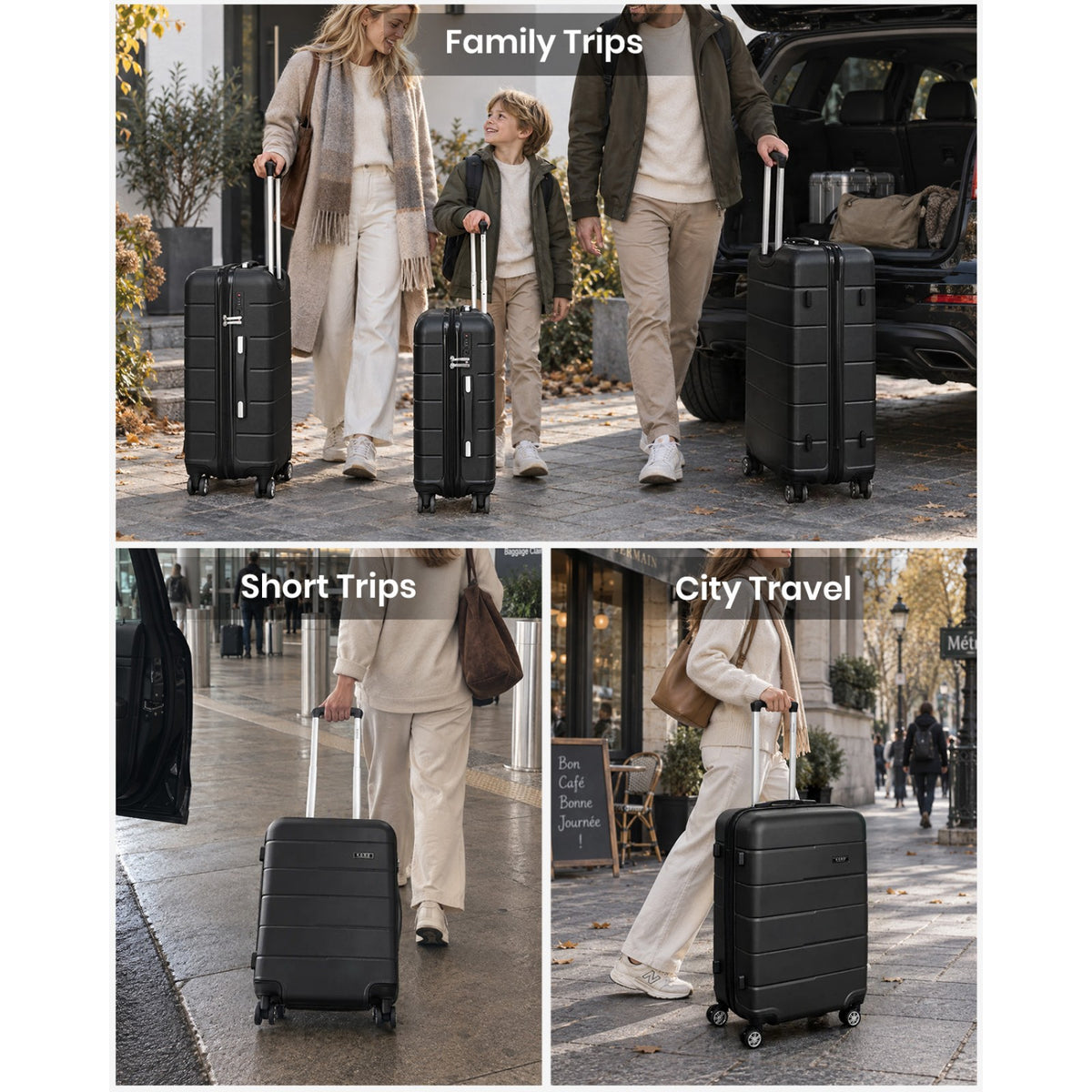 Kono PC Hard Shell Suitcase, Luggage