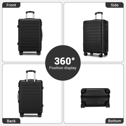 Kono Luggage, Lightweight ABS Hard Shell Suitcase with 360 Silent Wheels