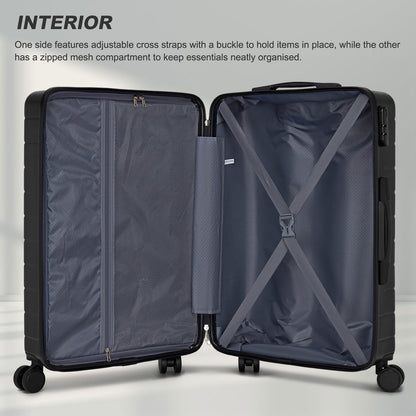 Kono Luggage, Lightweight ABS Hard Shell Suitcase with 360 Silent Wheels