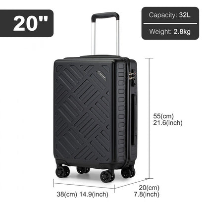 Supercase Sleek Geometric Pattern Hard Shell ABS+PC Suitcase