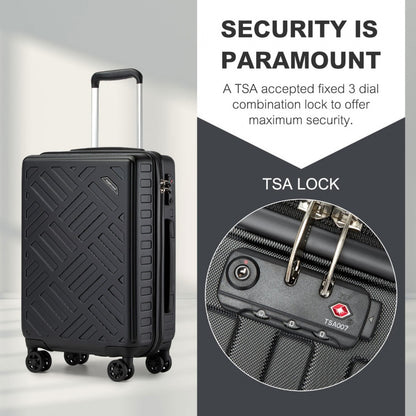 Supercase Sleek Geometric Pattern Hard Shell ABS+PC Suitcase