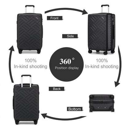 Supercase Sleek Geometric Pattern Hard Shell ABS+PC Suitcase