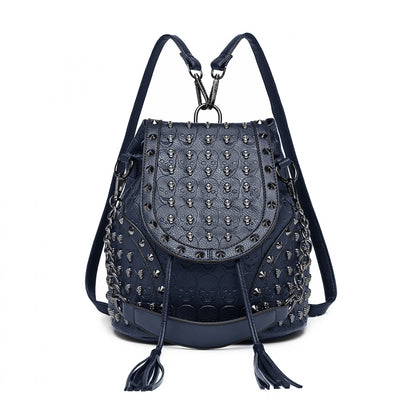 Miss Lulu Skull Studded Backpack Shoulder Bag