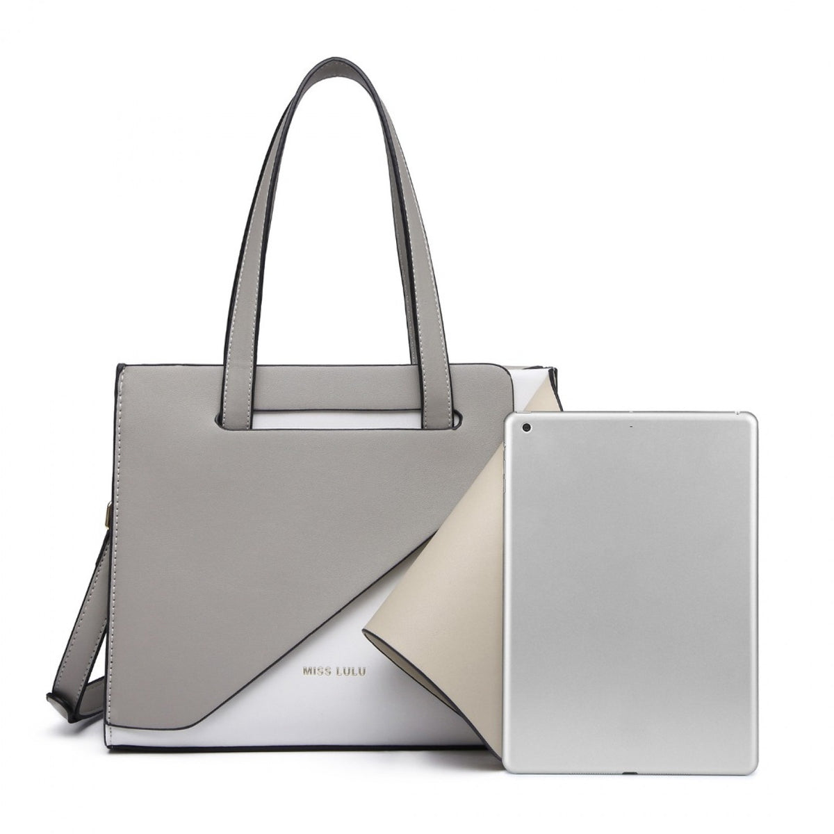 Miss Lulu Contrast Panel Shoulder Bag