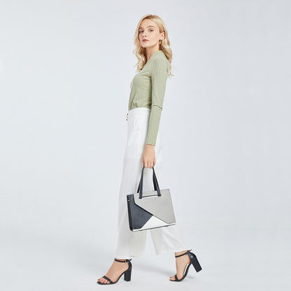 Miss Lulu Contrast Panel Shoulder Bag