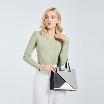 Miss Lulu Contrast Panel Shoulder Bag