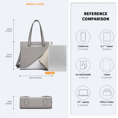 Miss Lulu Contrast Panel Shoulder Bag