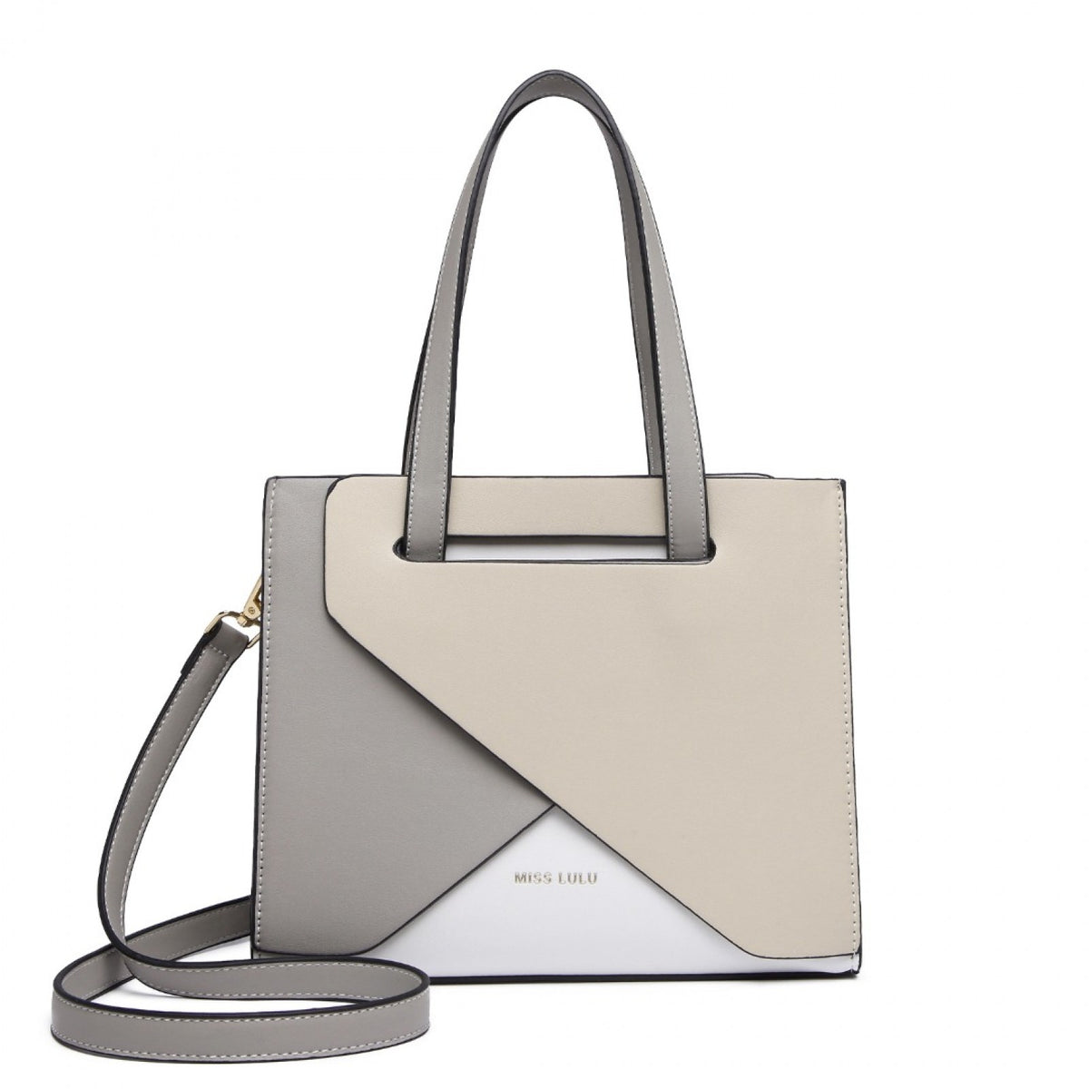 Miss Lulu Contrast Panel Shoulder Bag