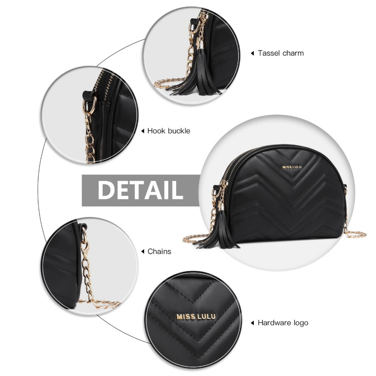 Miss Lulu Trendy Tassel Crossbody Bag