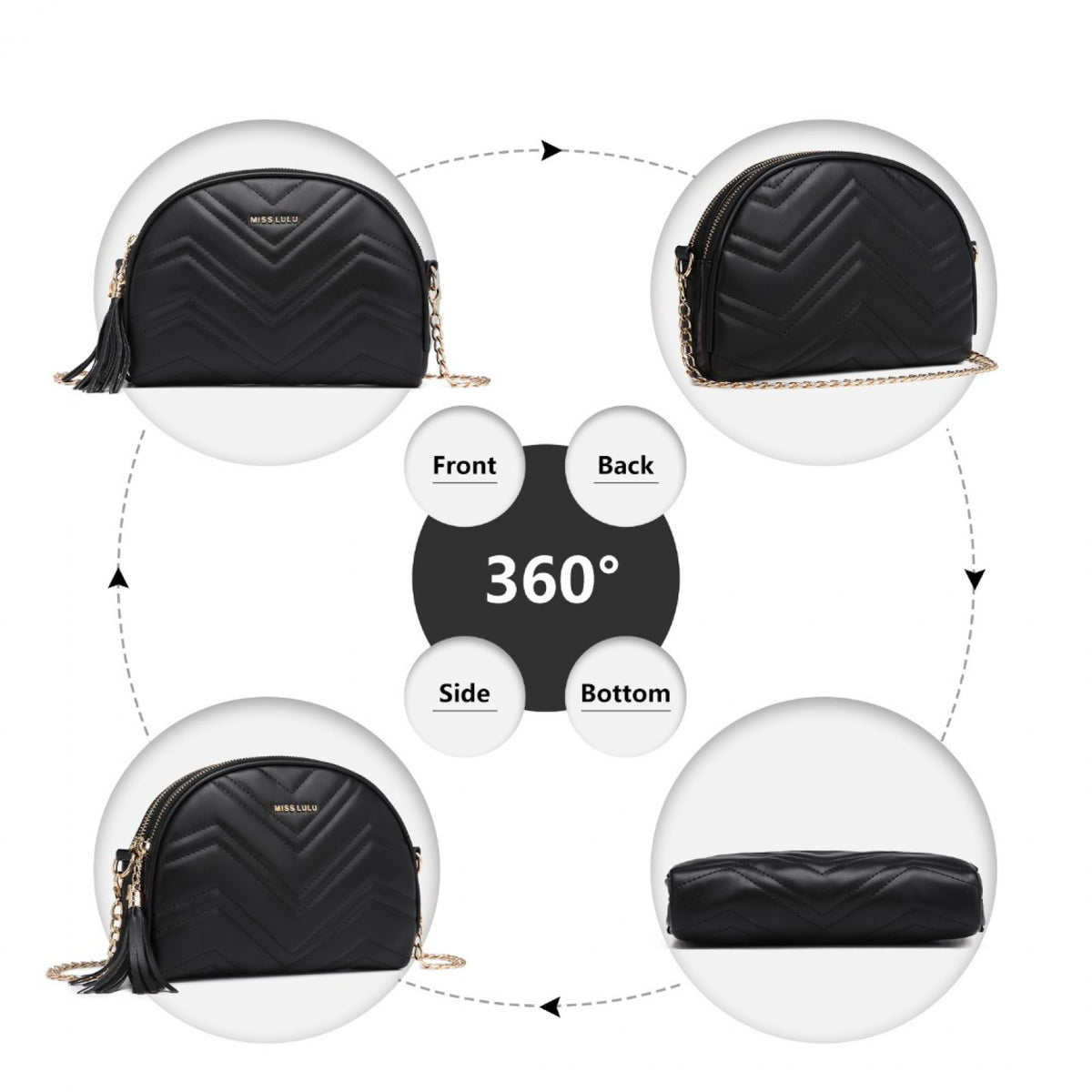 Miss Lulu Trendy Tassel Crossbody Bag
