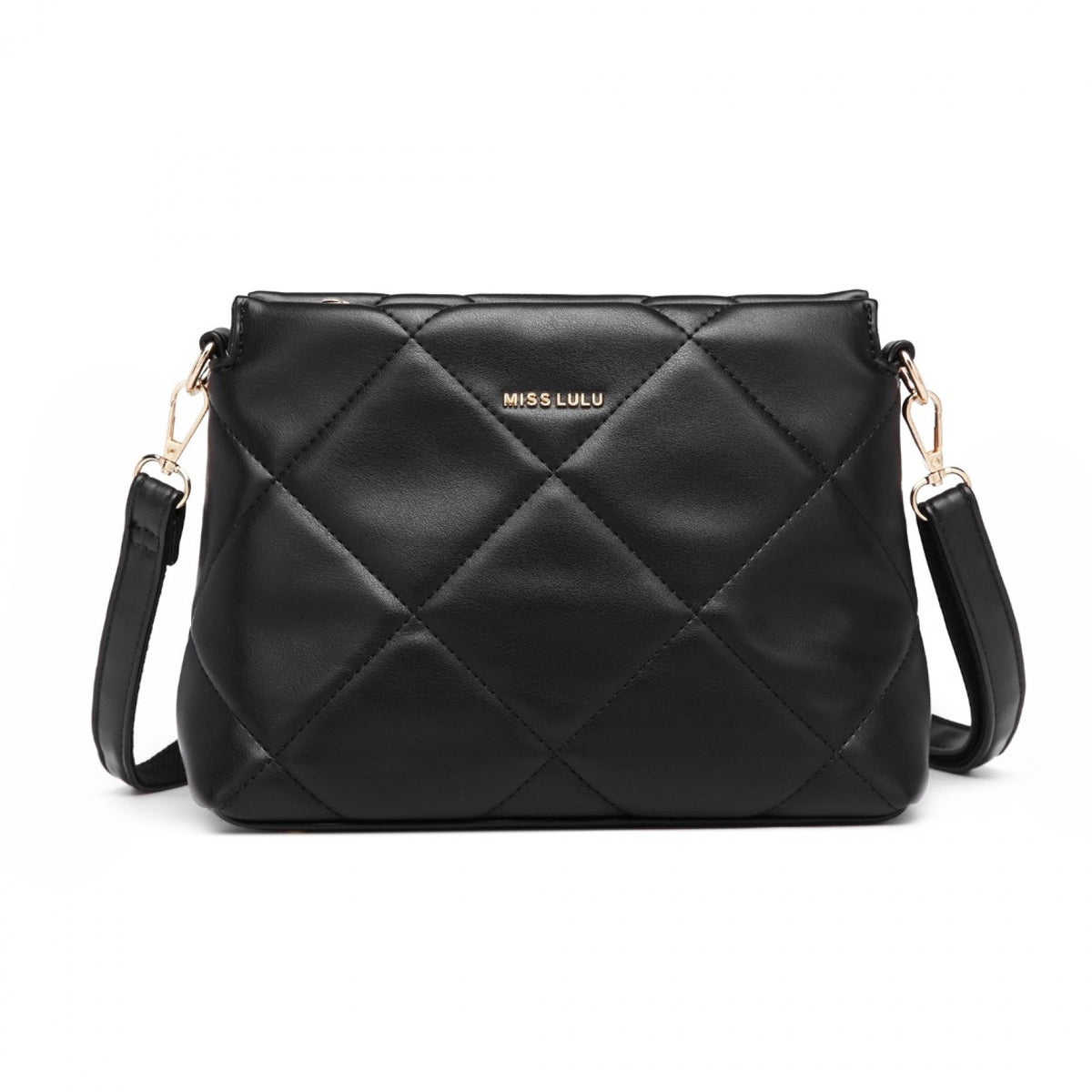 Miss Lulu PU Leather Rhombus Shoulder Bag