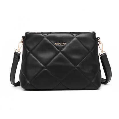 Miss Lulu PU Leather Rhombus Shoulder Bag