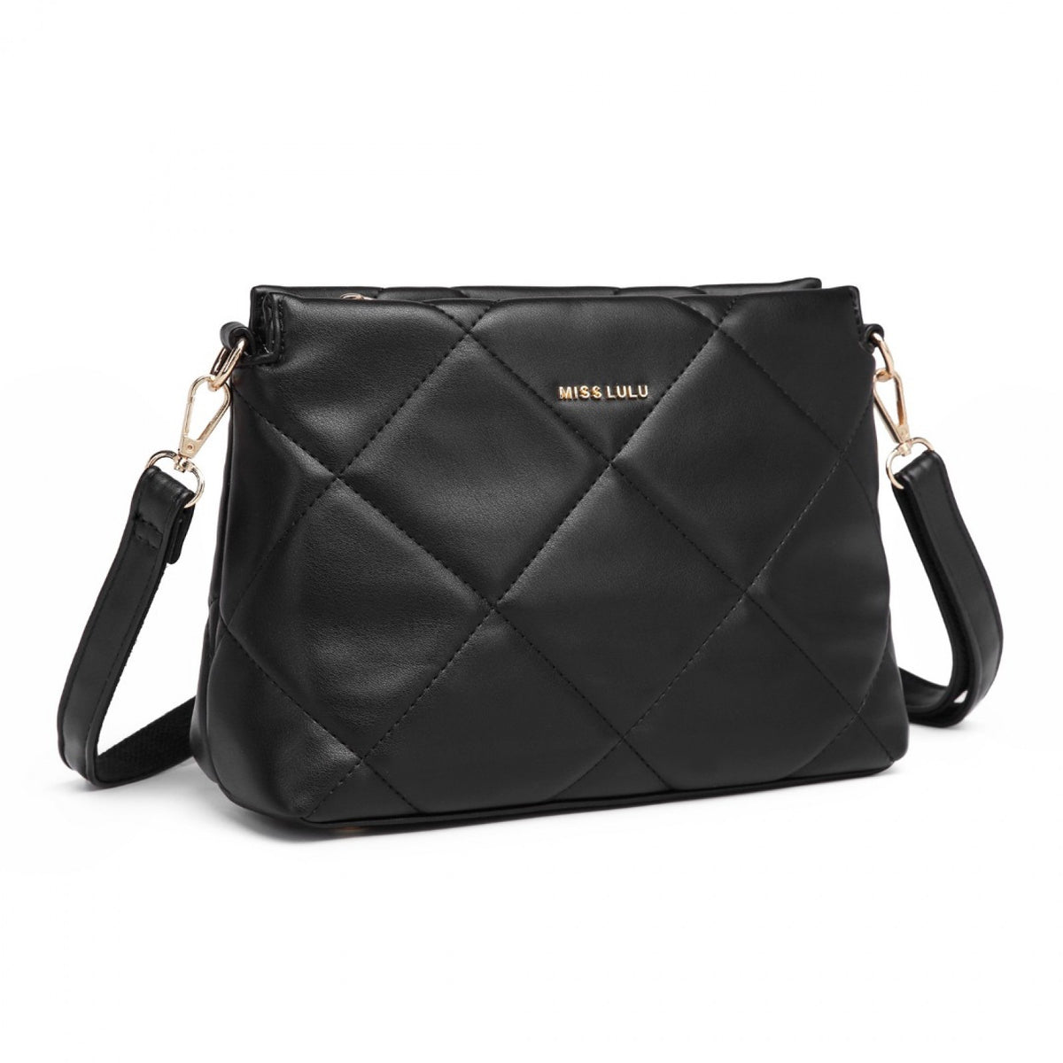 Miss Lulu PU Leather Rhombus Shoulder Bag