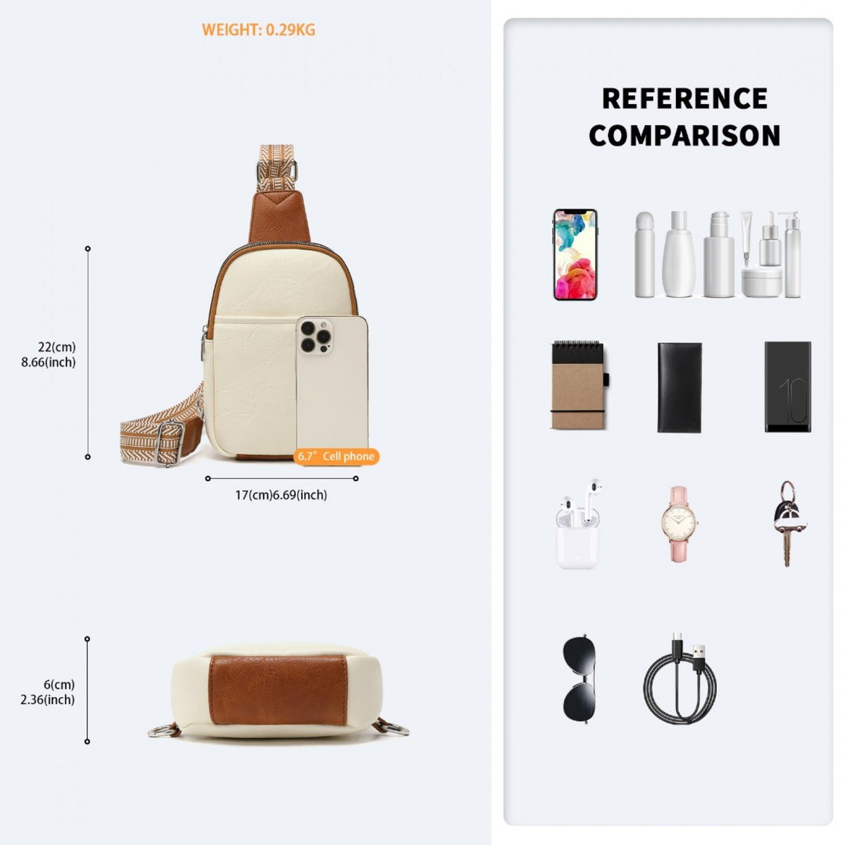 Miss Lulu Convertible PU Leather Multi-Wear Chest Bag