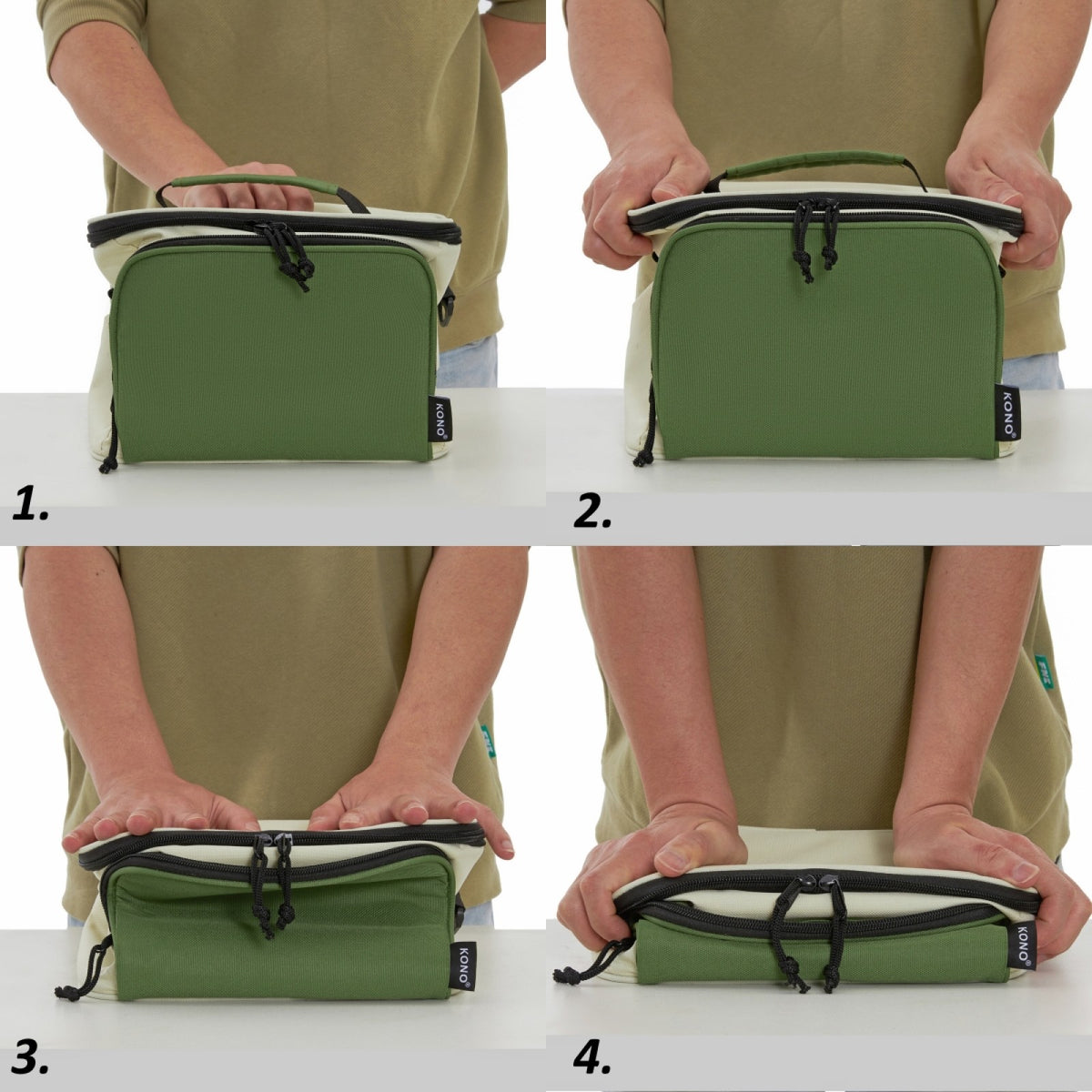Kono Insulated Lunch Bag-Water-Resistant 4-Layer Food Container, Leak-Proof