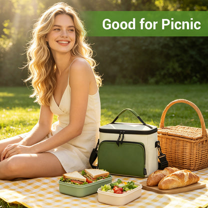 Kono Insulated Lunch Bag-Water-Resistant 4-Layer Food Container, Leak-Proof
